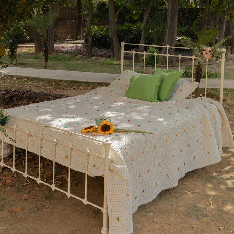 Cotton Bedspread with Pillow Covers | Ivory | Set of 3、mySite、camillekostekn