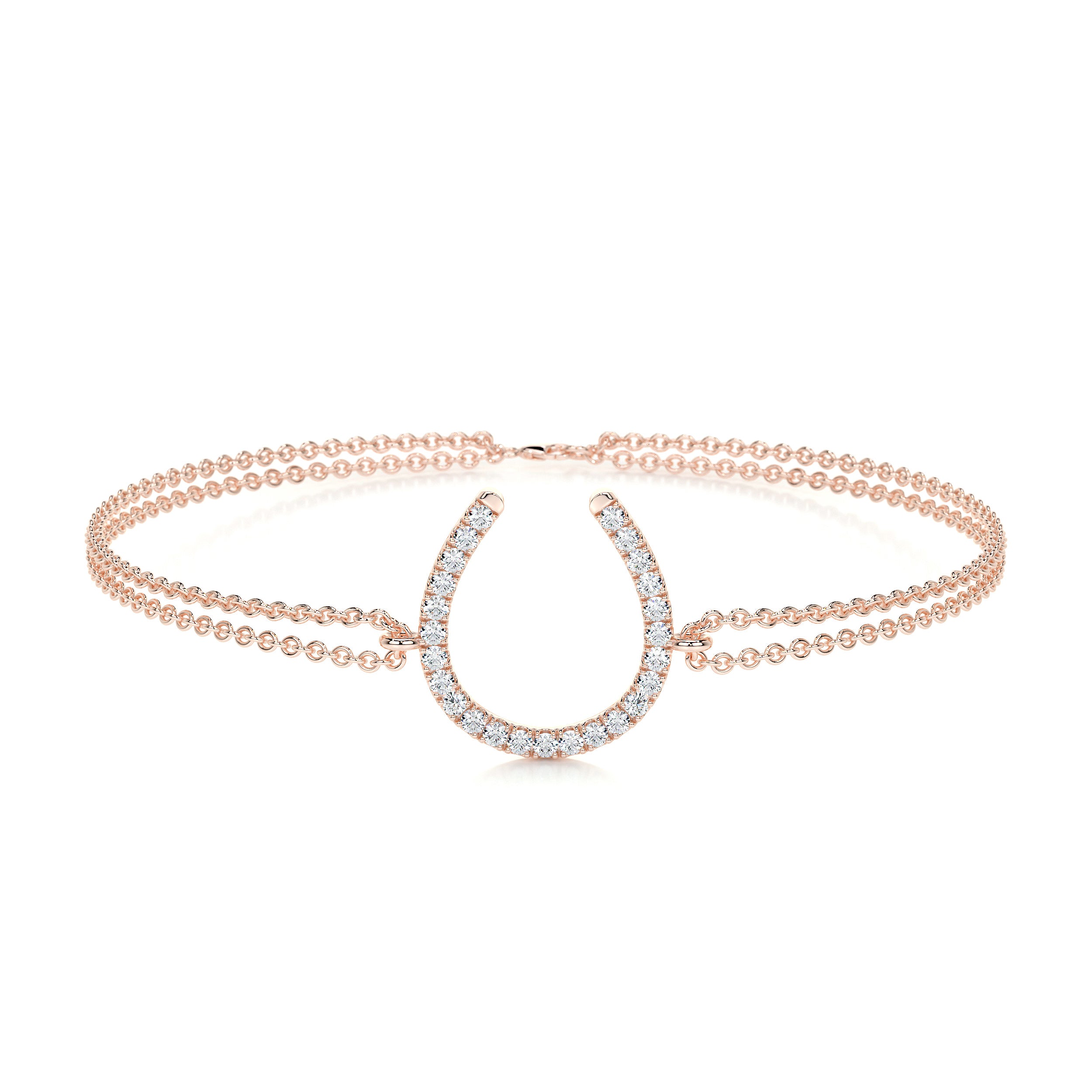 Horseshoe Diamonds Bracelet (0.20 Carat) -14K Rose Gold、mySite、hinf8tx79