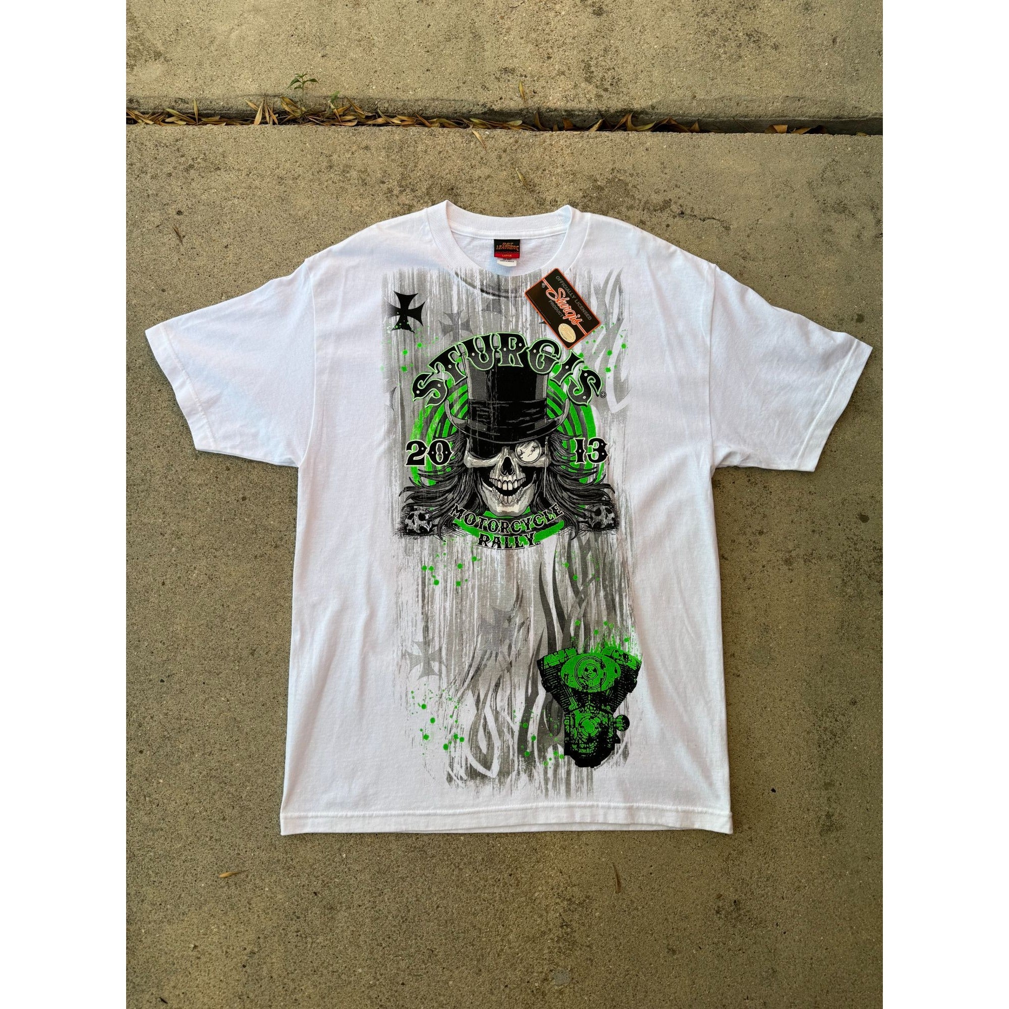 NWT 2013 Sturgis Motorcycle Rally Hot Leathers Biker Graphic Tee Large、mySite、garagedoors4me