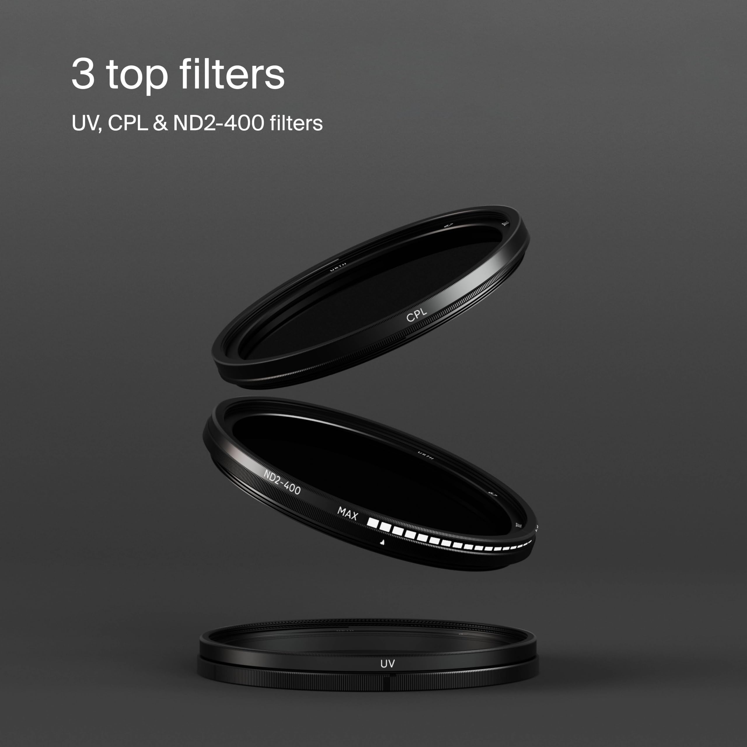 Urth 67mm UV, Circular Polarizing (CPL), ND2-400 Lens Filter Kit、mySite、camillekostekn