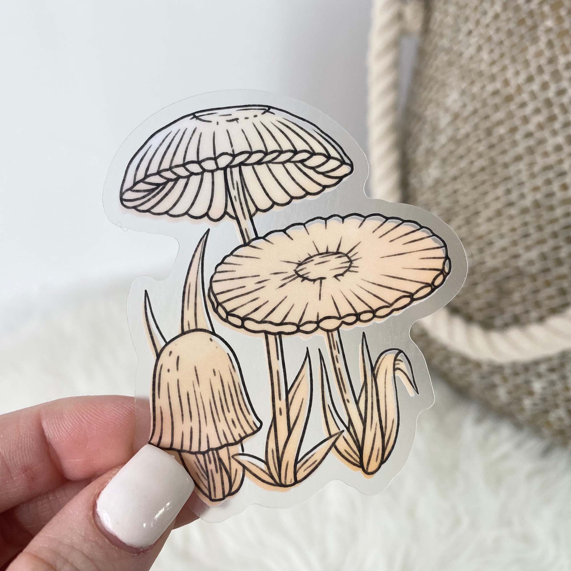  Agaricus Plicatilis Watercolor - Clear Sticker、mySite、elrpsem3k