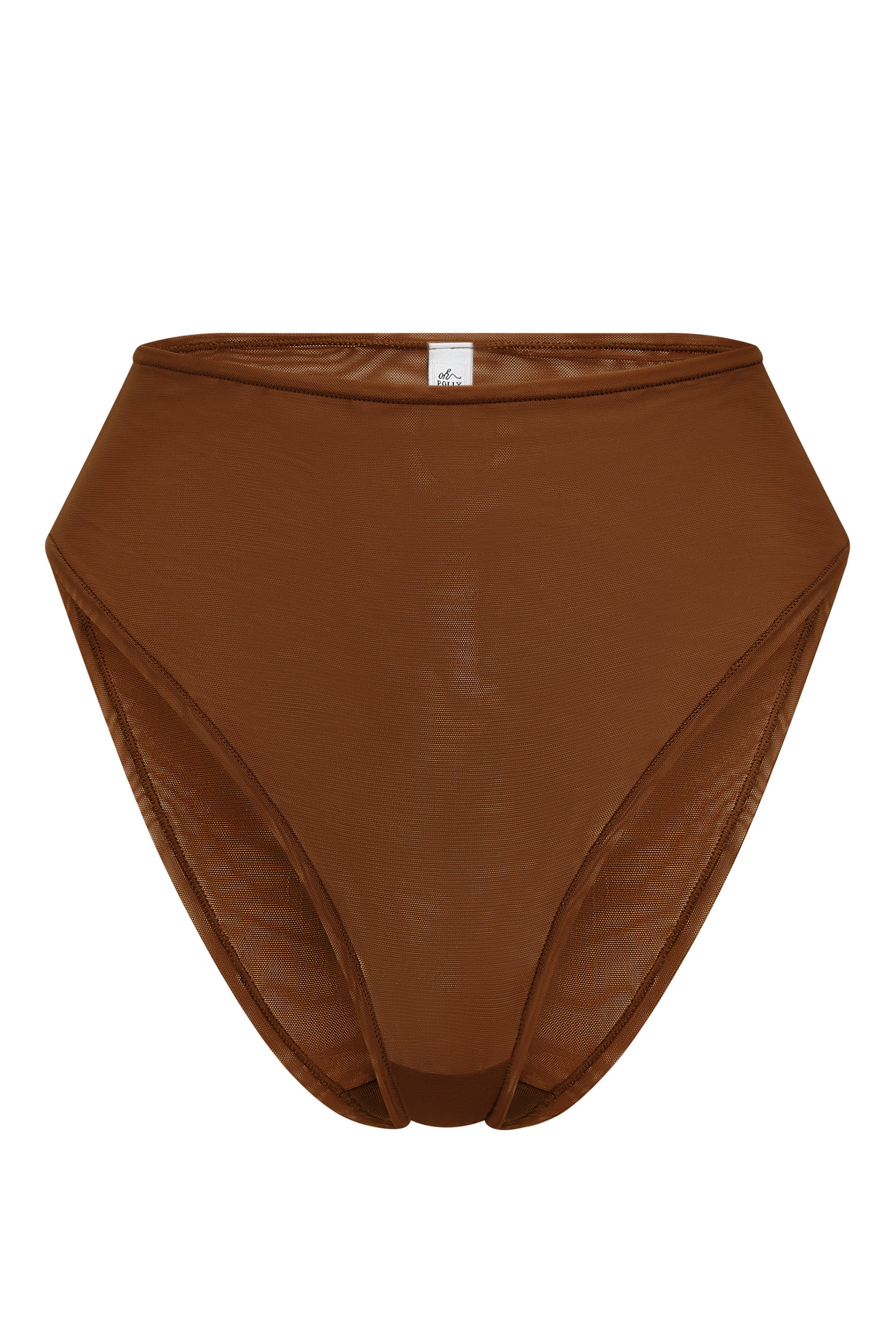 Soft Mesh High Waisted Knicker in Chestnut、mySite、solidvoid