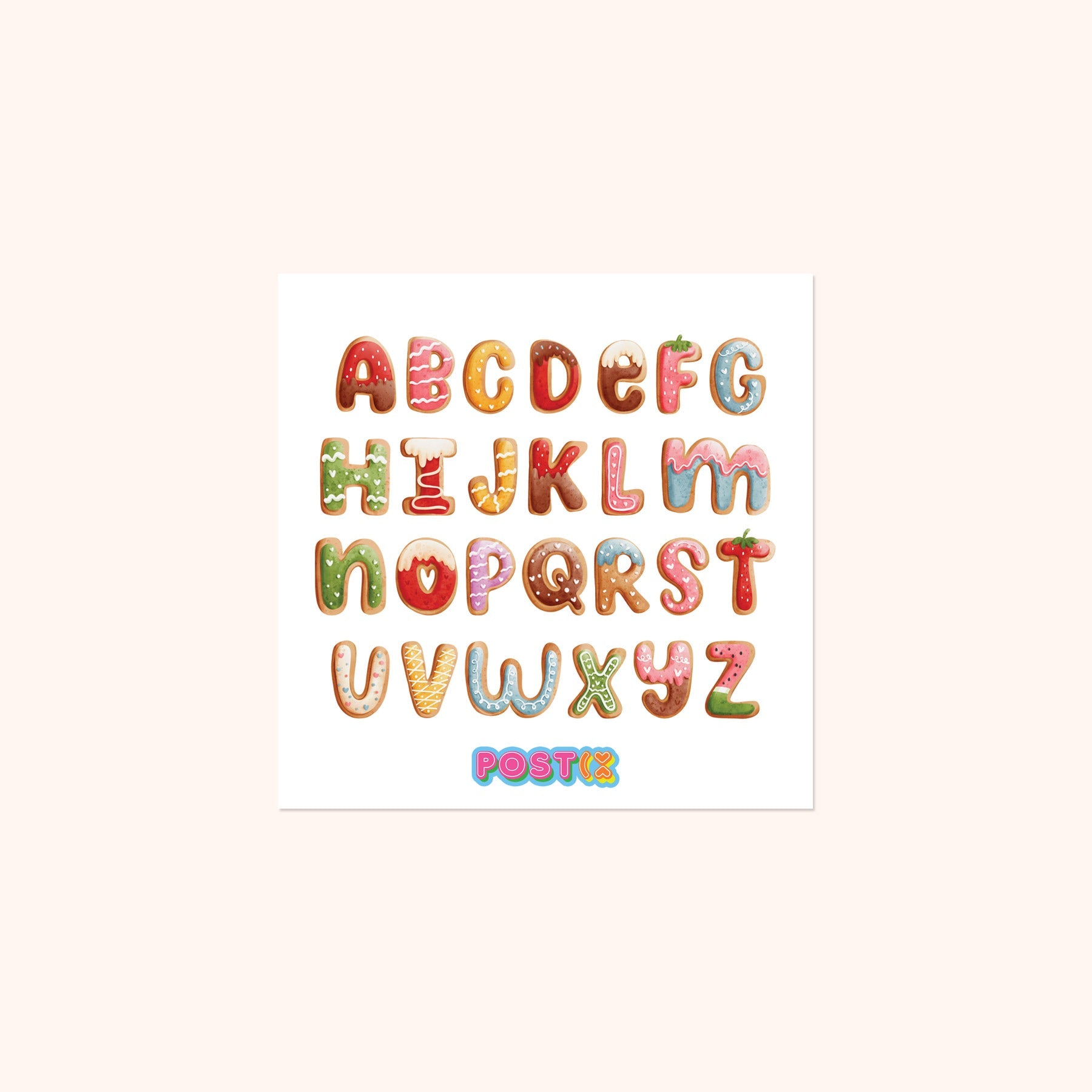  Alphabet Cookies Rub On Sticker Sheet、mySite、ghnorth