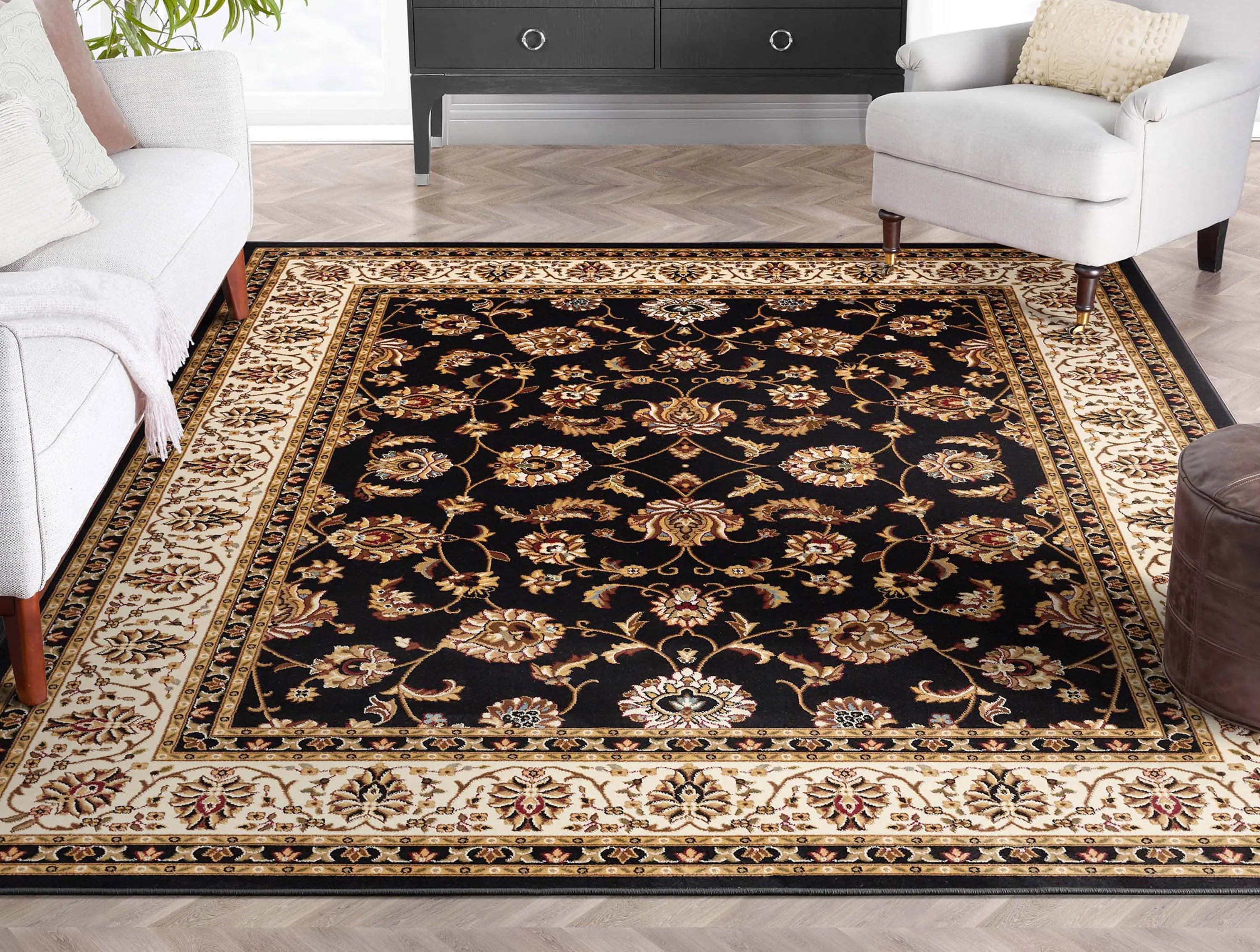 Sarouk Black Traditional Rug、mySite、gigharbornorthrealestate