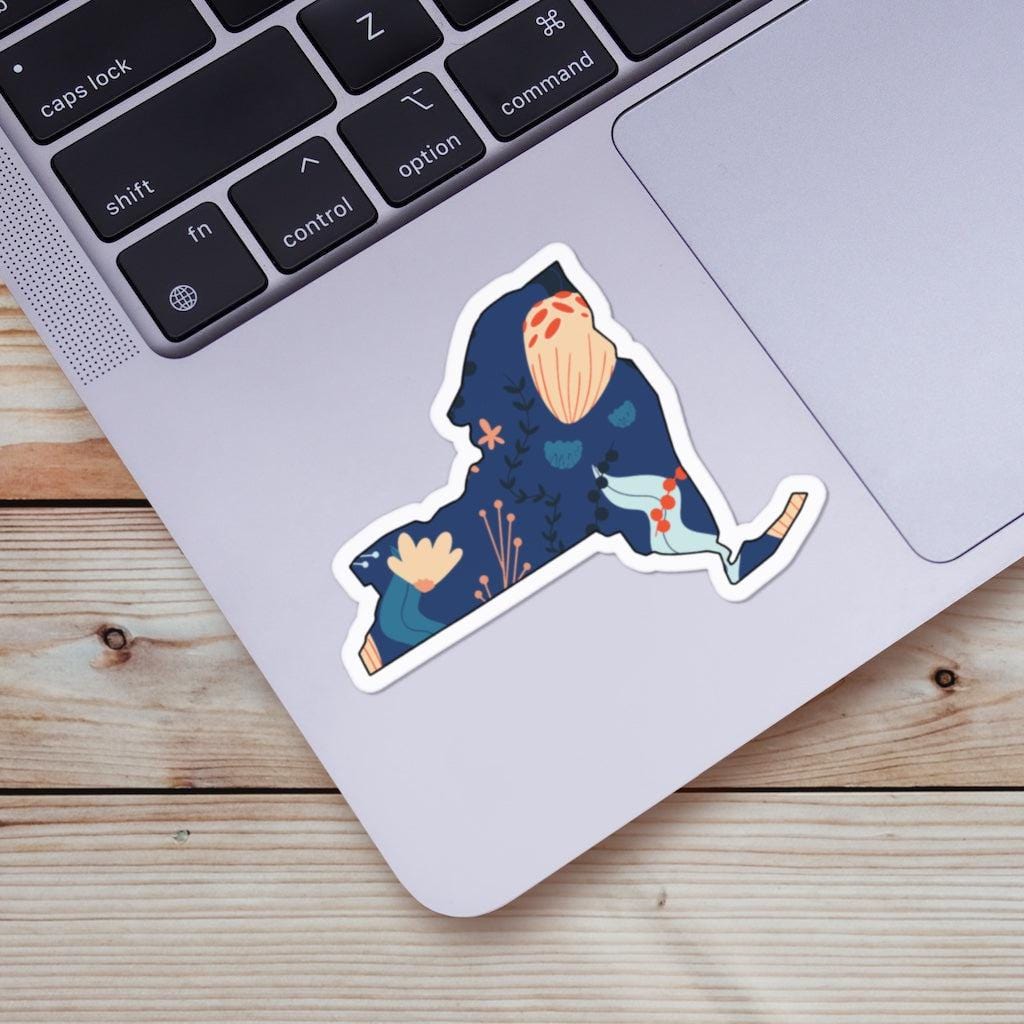  New York Blue Floral Abstract Sticker、mySite、ghnorth