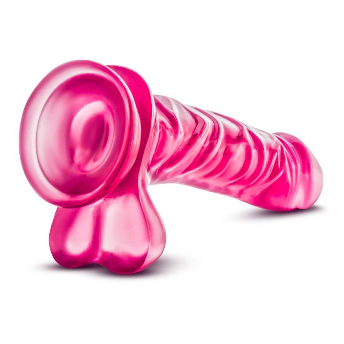B Yours By Blush® | Basic 8 Realistic Pink 9-Inch Long Dildo With Balls & Suction Cup Base、mySite、bottomscart