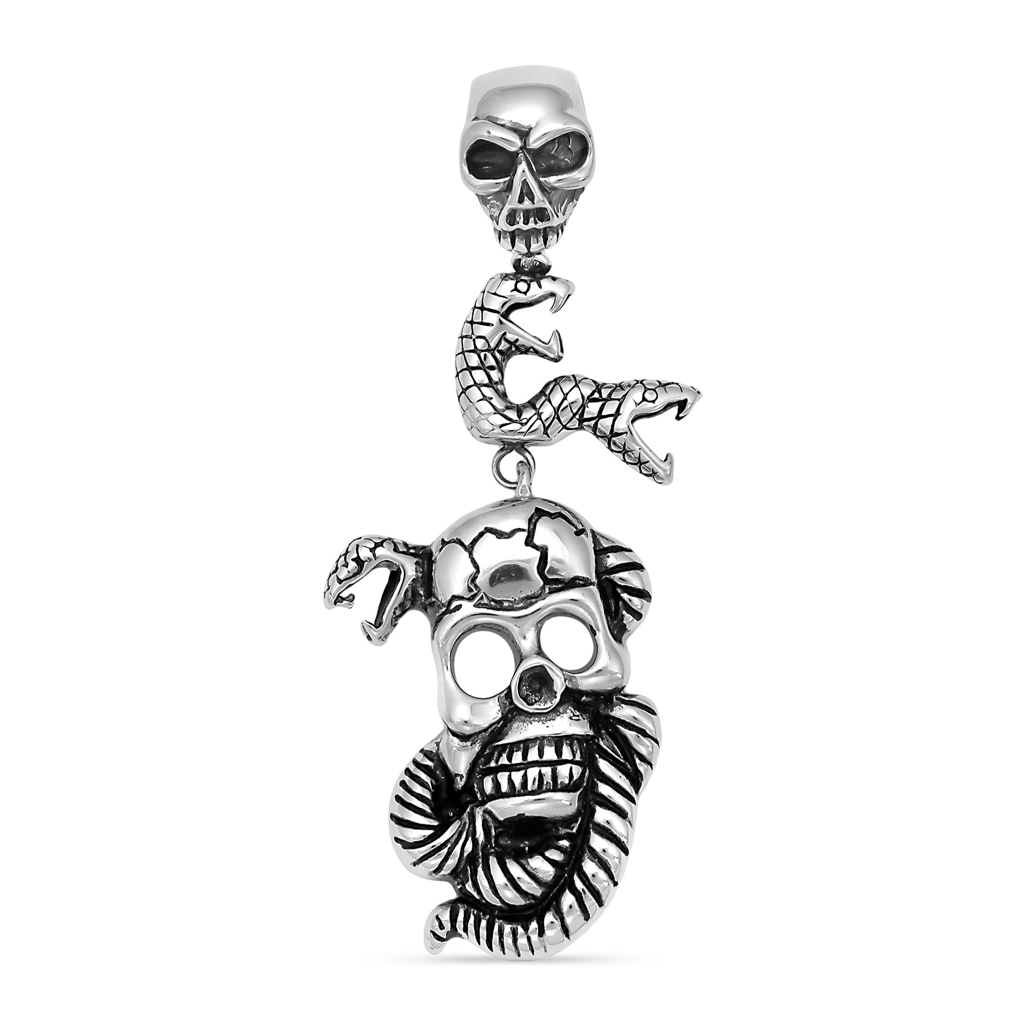 Stainless Steel Large Skulls And Snakes Pendant / PDL2017、mySite、dreamappss