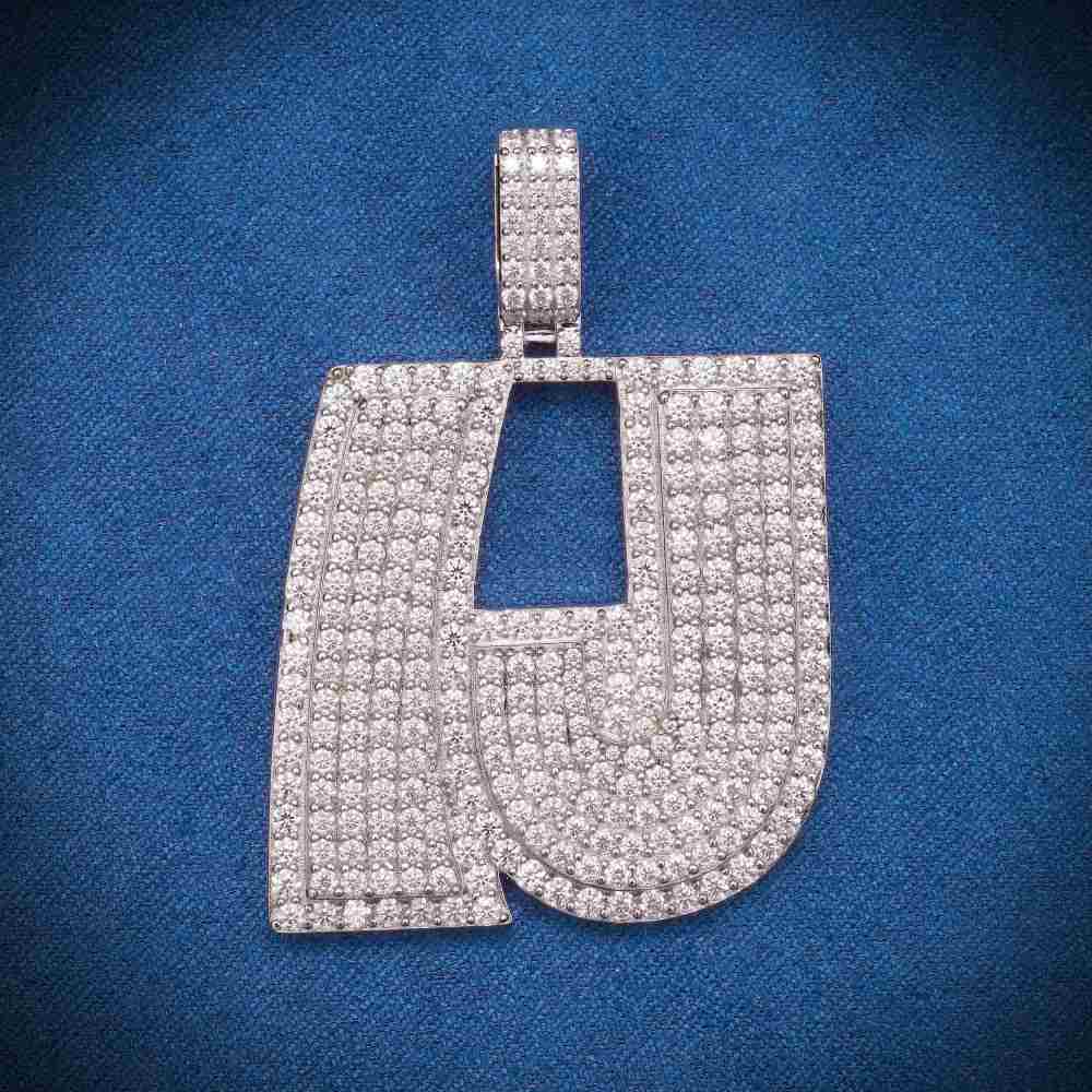 LJ Custom Moissanite Pendant 14K White Gold、mySite、hinf8tx79