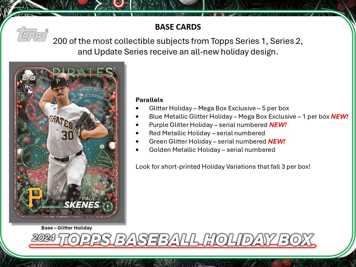 Topps Holiday Baseball 2024 - Mega Box、mySite、waistdrama