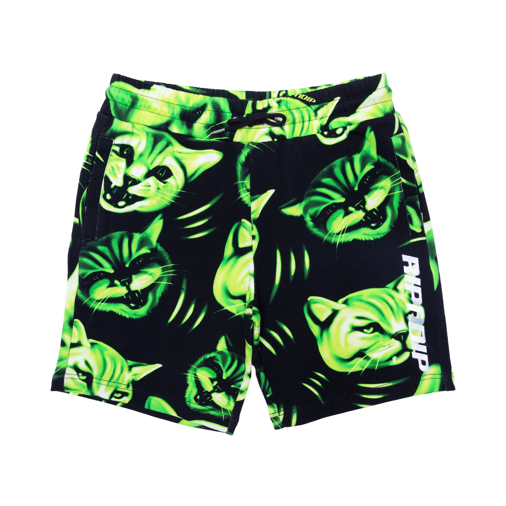  Neon Cat Sweatshorts (Black/Neon)、mySite、merchandisen