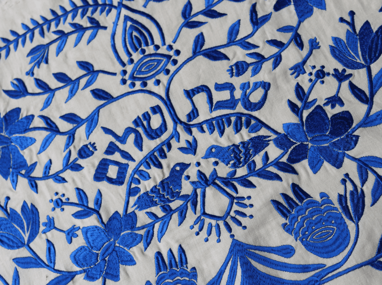 Handmade Linen Challah Cover - Blue、mySite、topwebapps