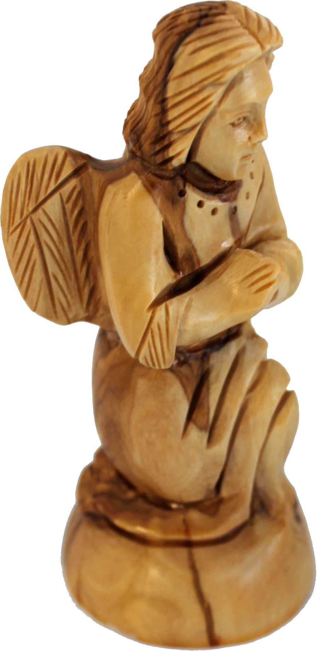  Small Praying kneeling Angel - carved in olive wood (13.5cm or 5.4 Inches)、mySite、elrpsem3k