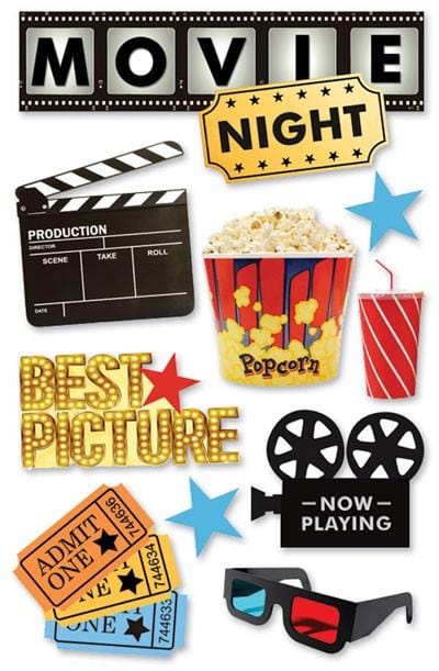  Scrapbook Stickers - 3D Movie Night、mySite、ghnorth