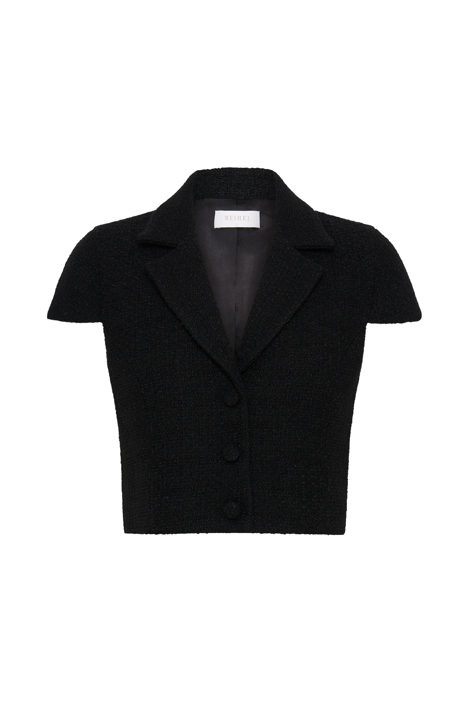 Parisa Boucle Button Up Top - Black、mySite、solidvoid