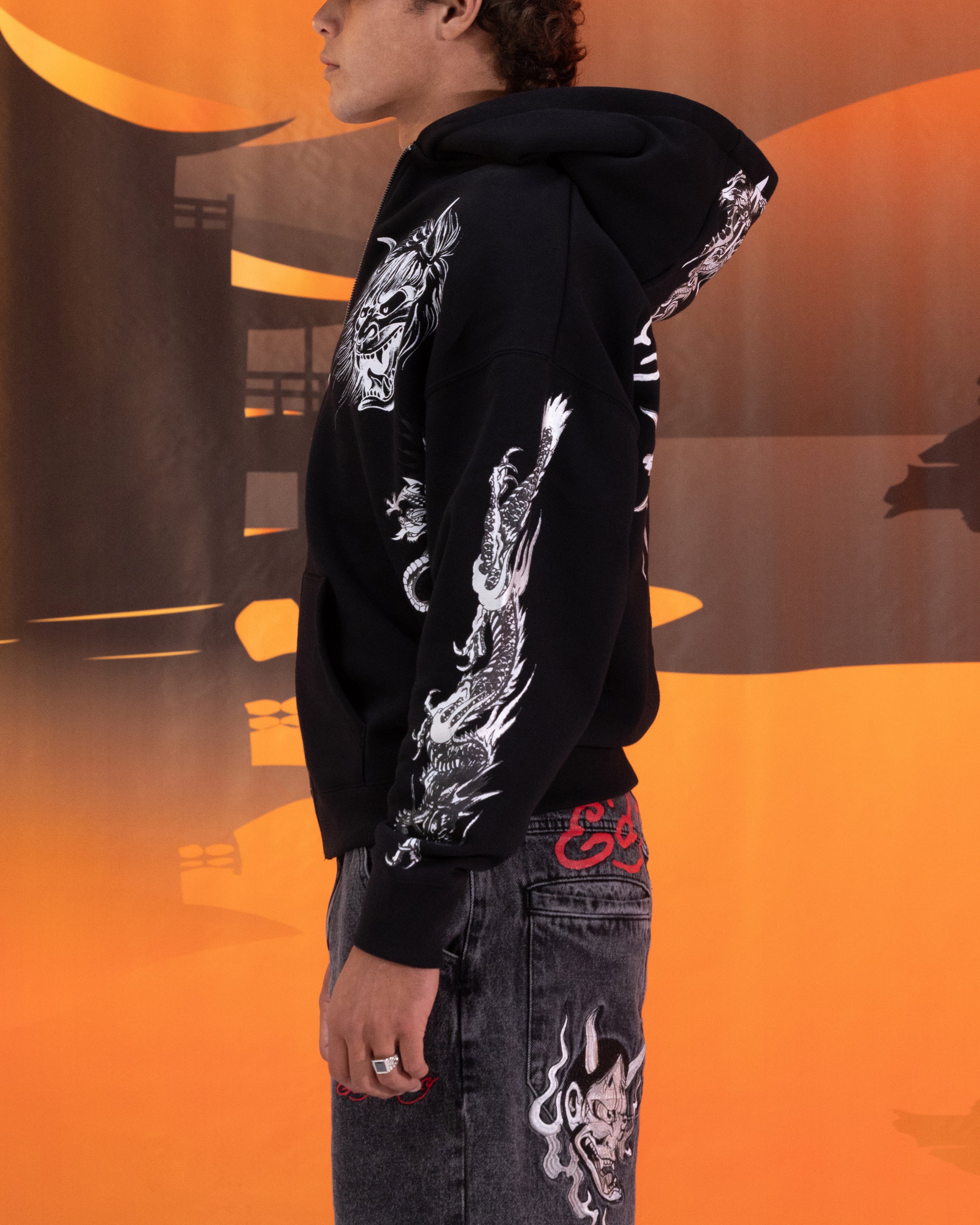 Ed Hardy Floral Zip Hoodie Black、mySite、zt4zffjzw