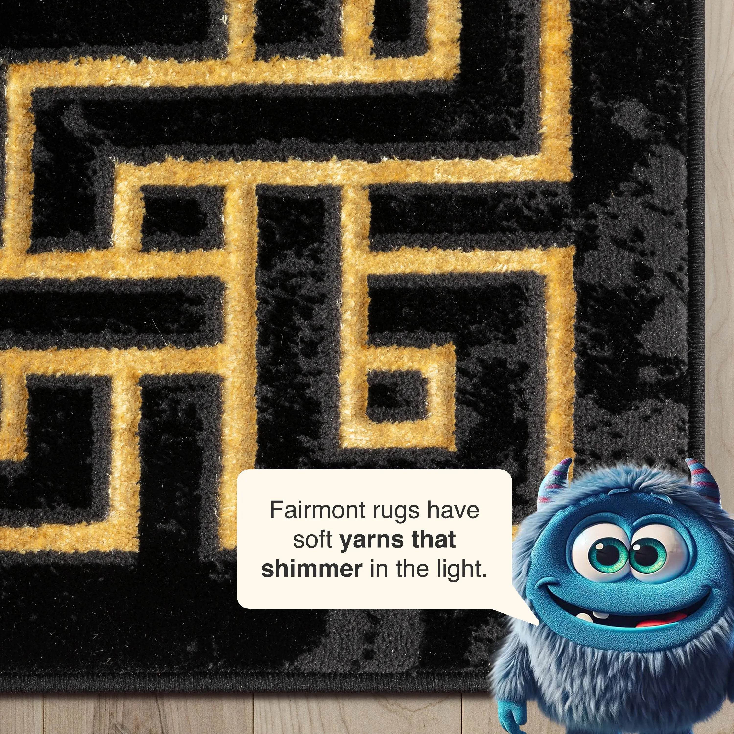 Huntington Retro Marble Border Glam Rug、mySite、gigharbornorthrealestate