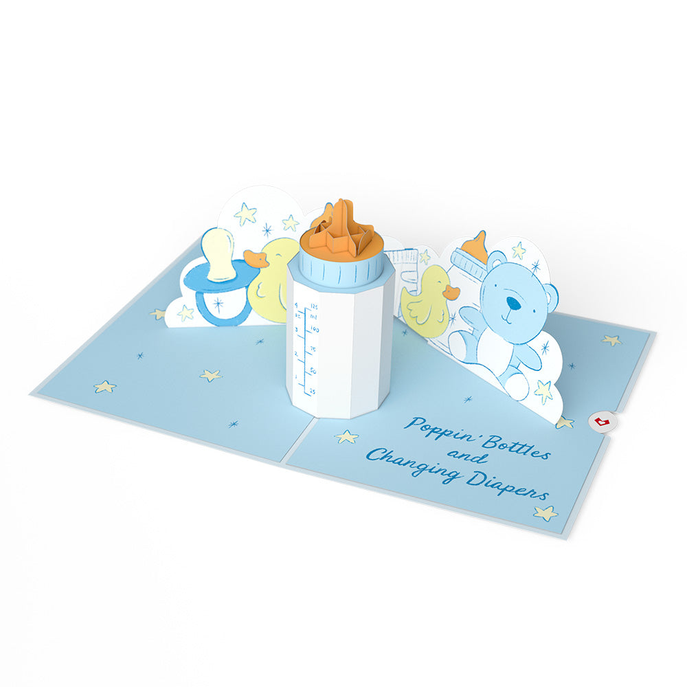 Poppin' Bottles and Changing Diapers New Baby Pop-Up Card、mySite、solidvoid