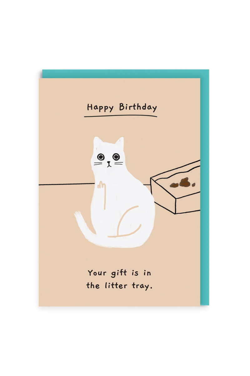 Gift Is In The Litter Tray Birthday Card、mySite、hinf8tx79