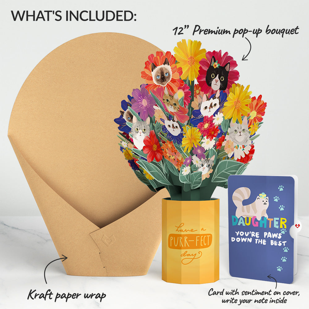 Purr-fect Cat Birthday Bouquet and Sentiment Set for Daughter、mySite、solidvoid
