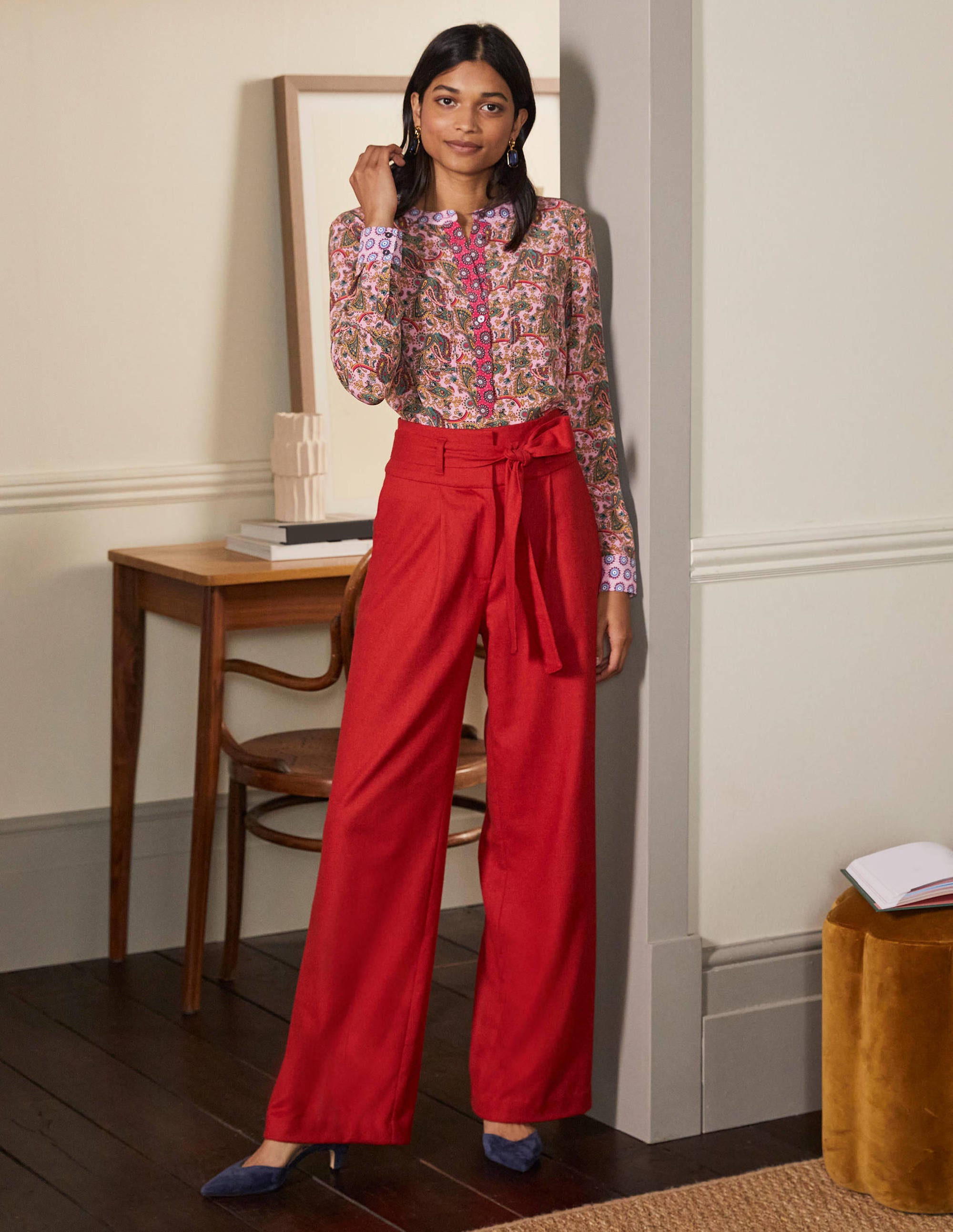  Silk Collarless Blouse-Formica Pink、mySite、ashleygrahame