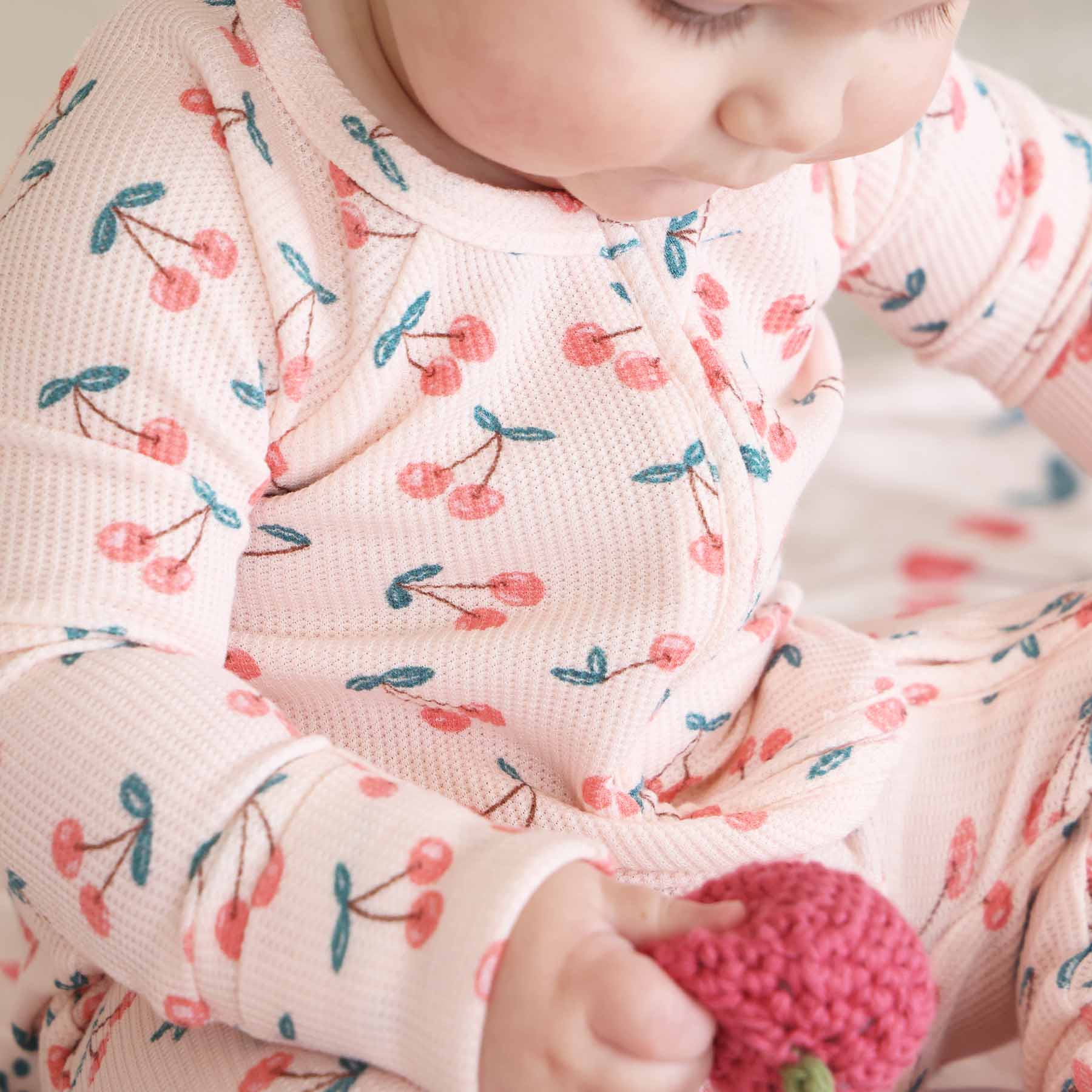  Cherry On Top Bamboo Waffle Convertible Zip Romper、mySite、layawaytickets