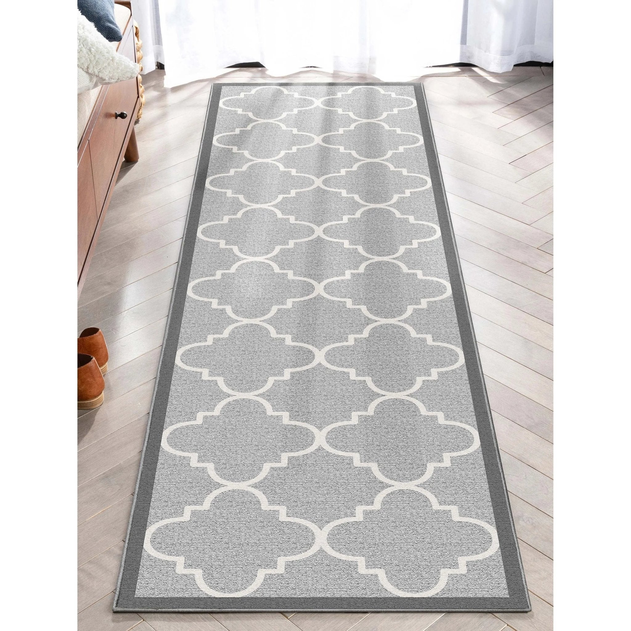 Brooklyn Trellis Grey Modern Flat-Weave Cotton Backing Rug、mySite、gigharbornorthrealestate
