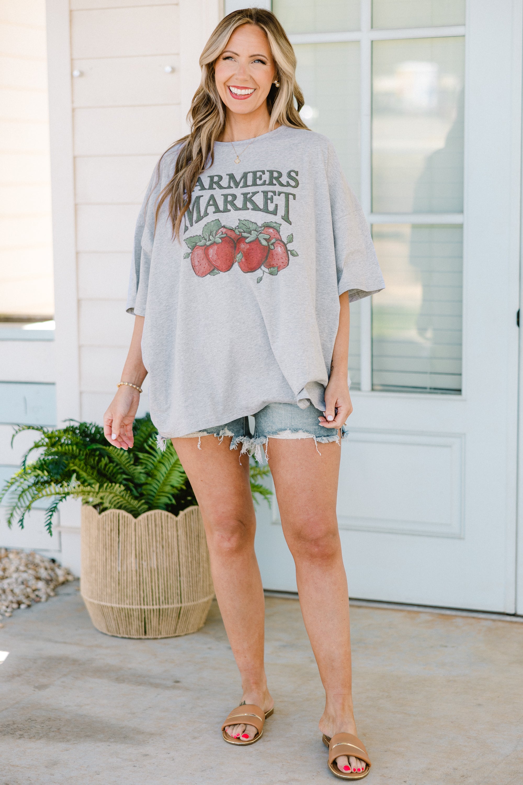  Farmer's Market Boyfriend Tee, Heather Gray、mySite、justintrudeaud