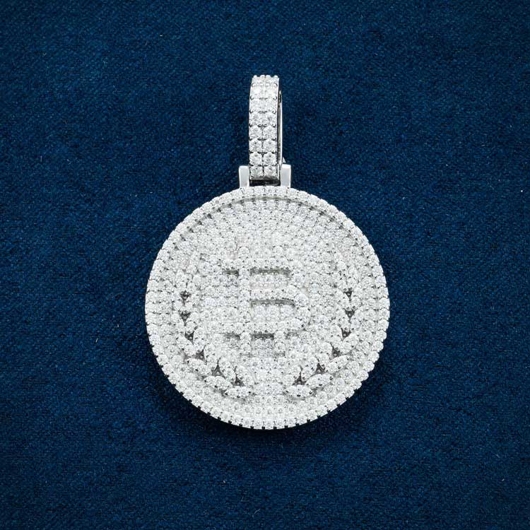 Moissanite Bitcoin Pendant 14K Gold、mySite、hinf8tx79