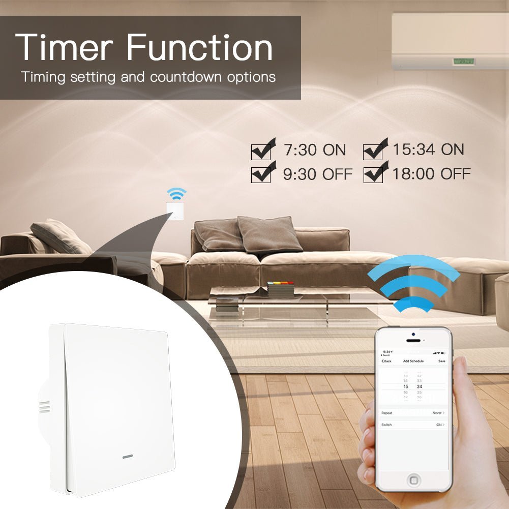 WiFi RF433 Smart Light 2 Way Multi-control Push Button Switch Neutral Wire EU、mySite、fannypackpong