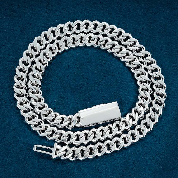 10MM Round Cut Moissanite Cuban Link Chain 14K Gold、mySite、hinf8tx79