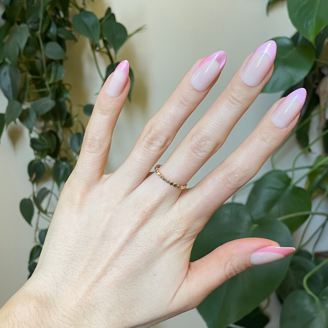 Thick Velvet French - Press-On | Long | Almond、mySite、solidvoid