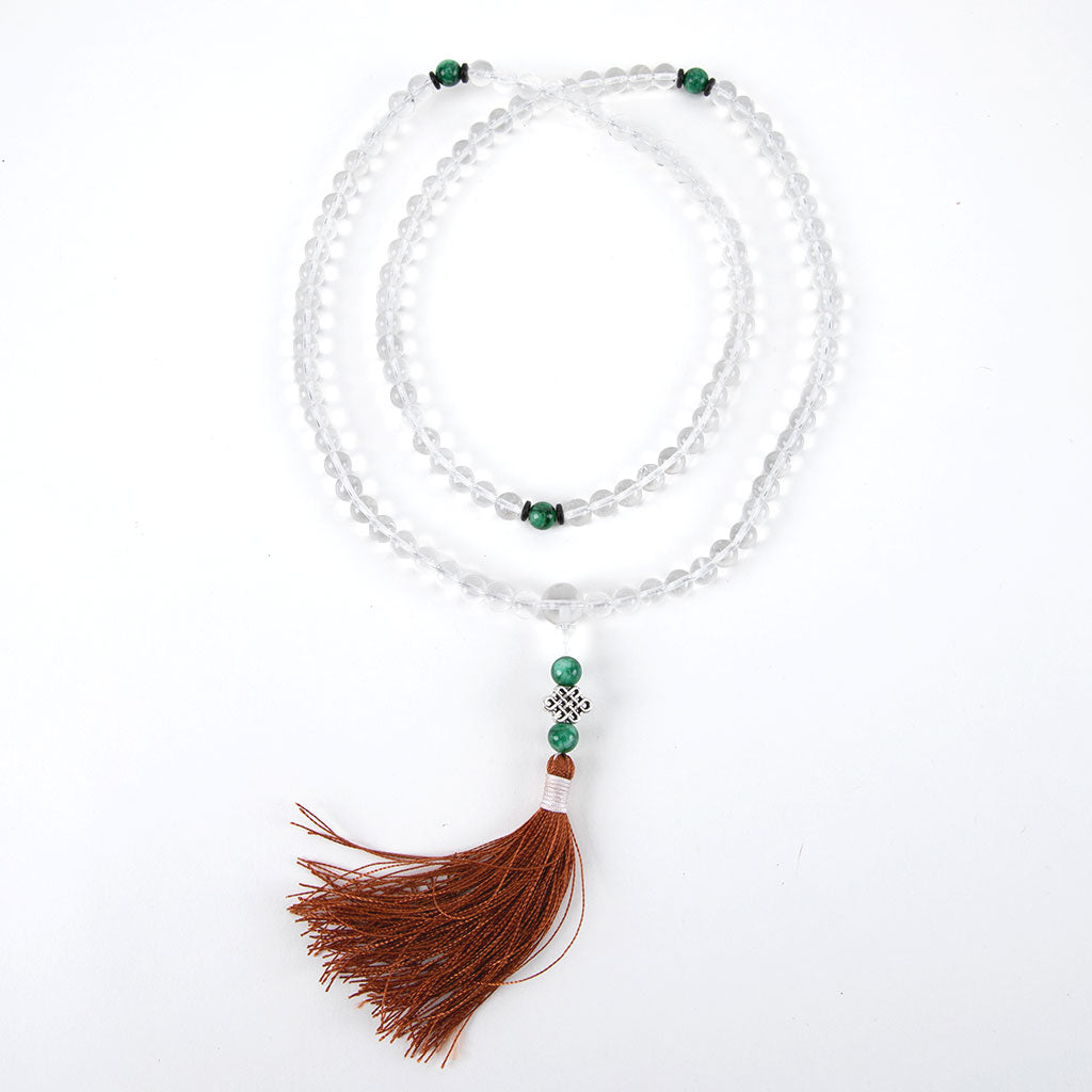 Green Agate & Crystal Mala with Endless Knot、mySite、topwebapps
