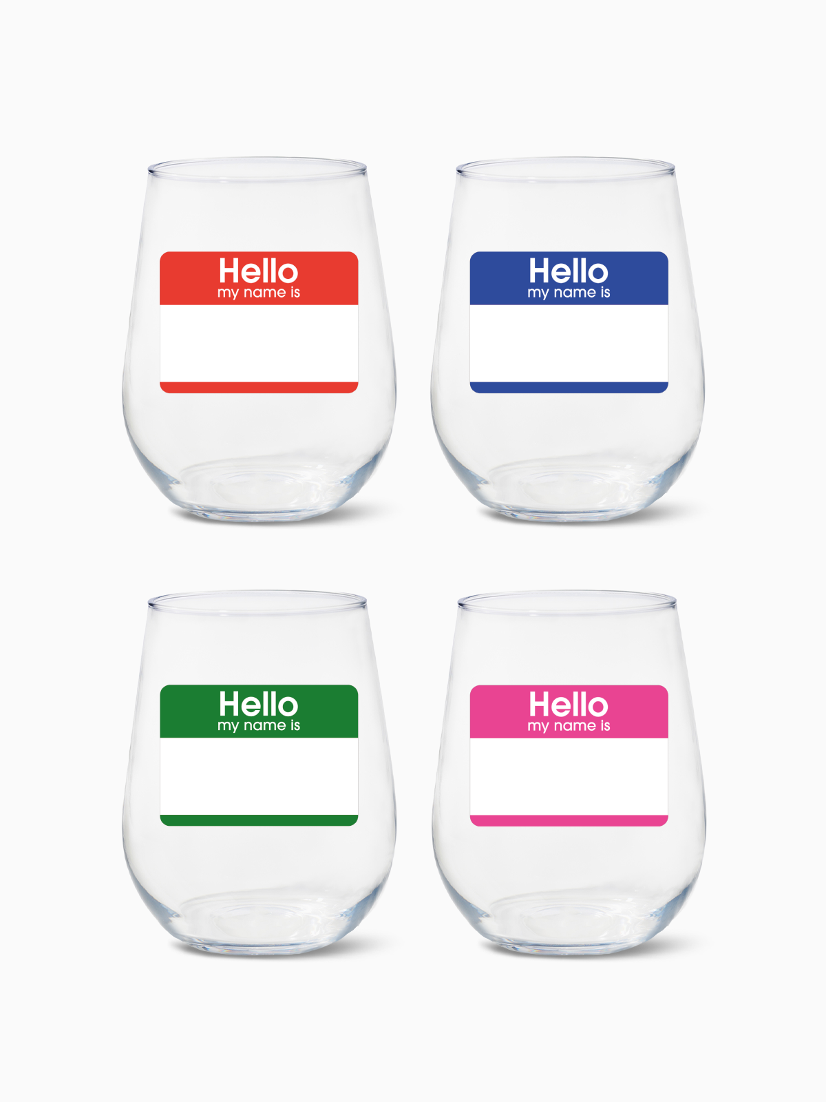 Hello My Name Is - RESERVE 16oz Stemless Wine Tritan Copolyester Glass、mySite、camillekostekn