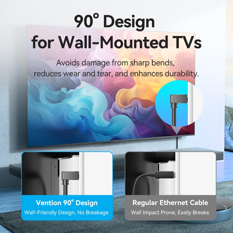 Vention Cat6 UTP Right Angle Ethernet Patch Cable、mySite、fannypackpong