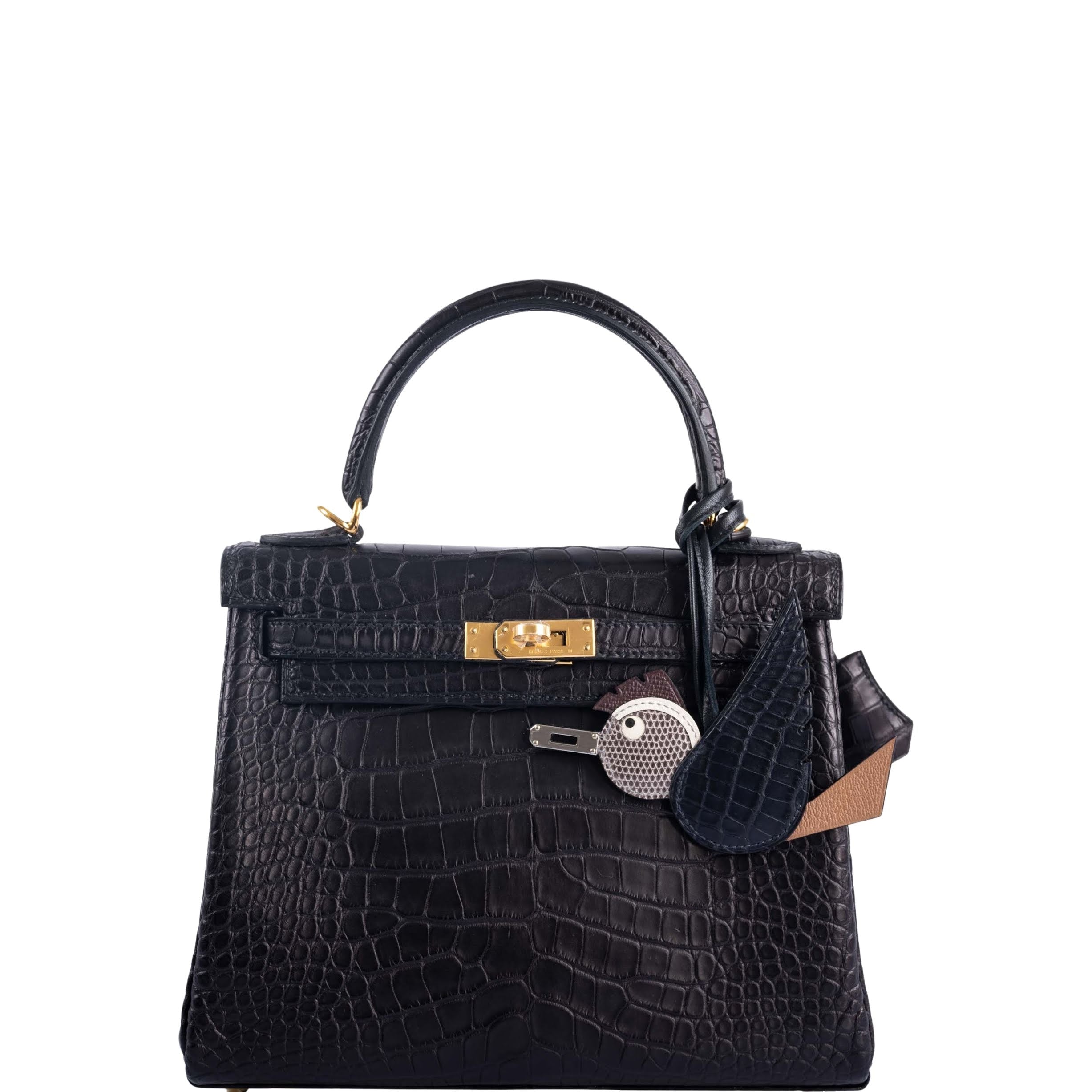 Hermès Kelly 25 Retourne Matte Black Alligator Gold Hardware、mySite、garminoutage.com