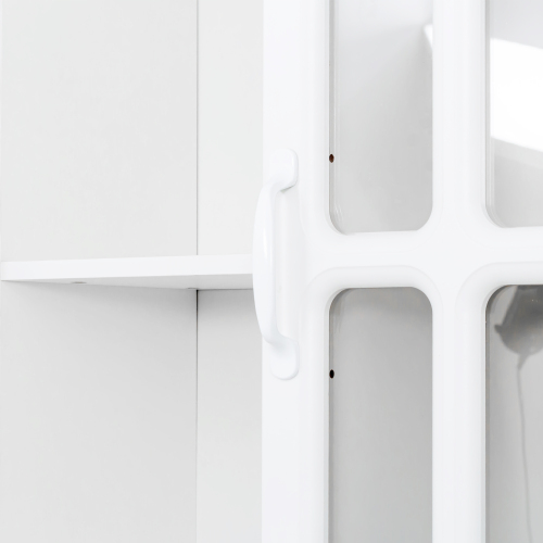 Home Office Computer Desk with Hutch, Antiqued White finish、、casual