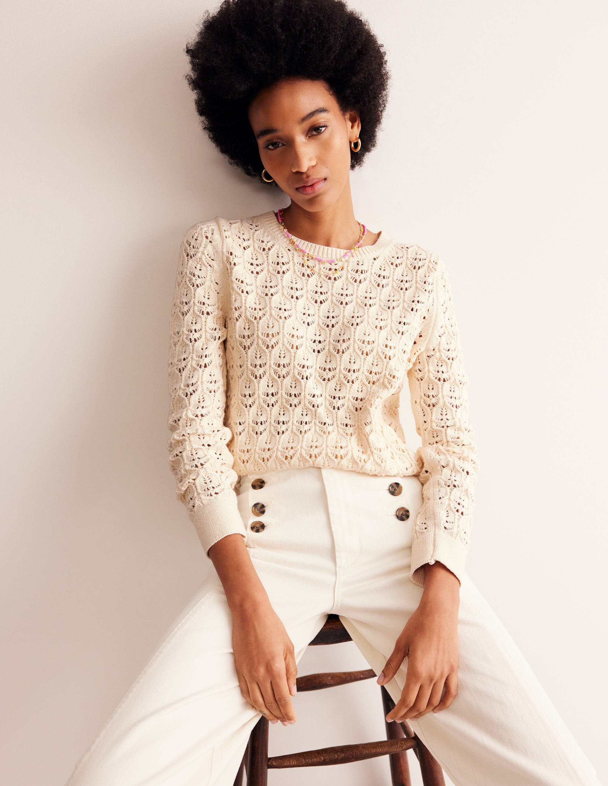  Crochet Knit Jumper-Warm Ivory、mySite、ashleygrahame