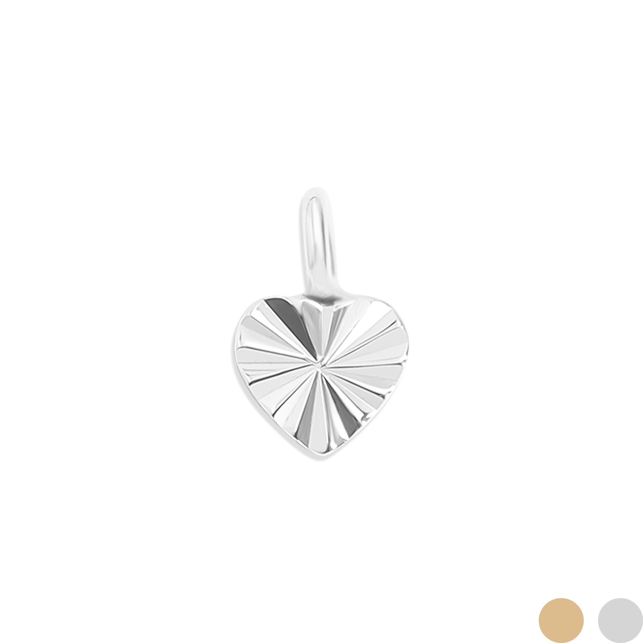 .925 Sterling Silver Sunburst Heart Charm for Permanent Jewelry / PMJ1028、mySite、dreamappss