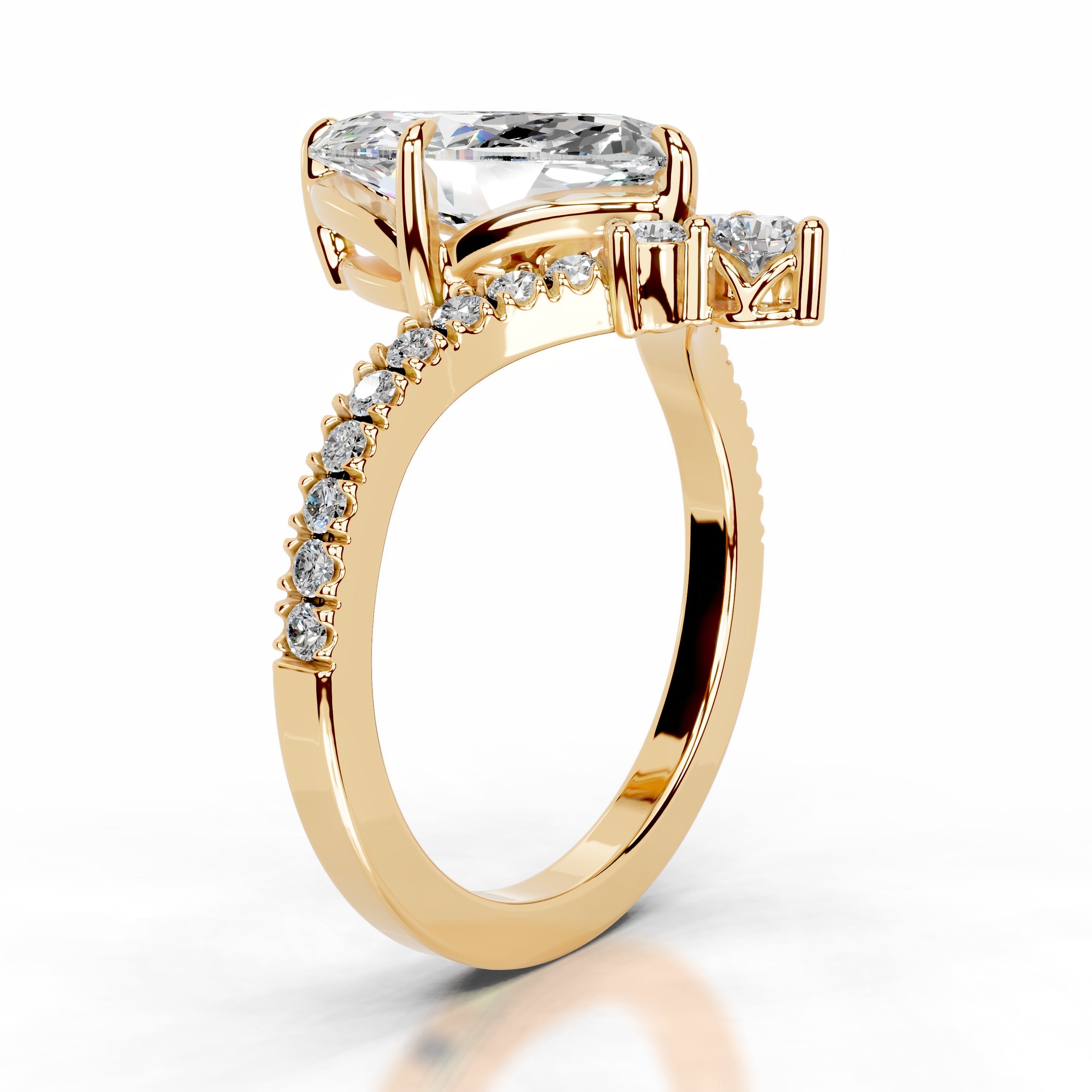 Tia Moissanite & Diamond Ring - 18K Yellow Gold、mySite、hinf8tx79