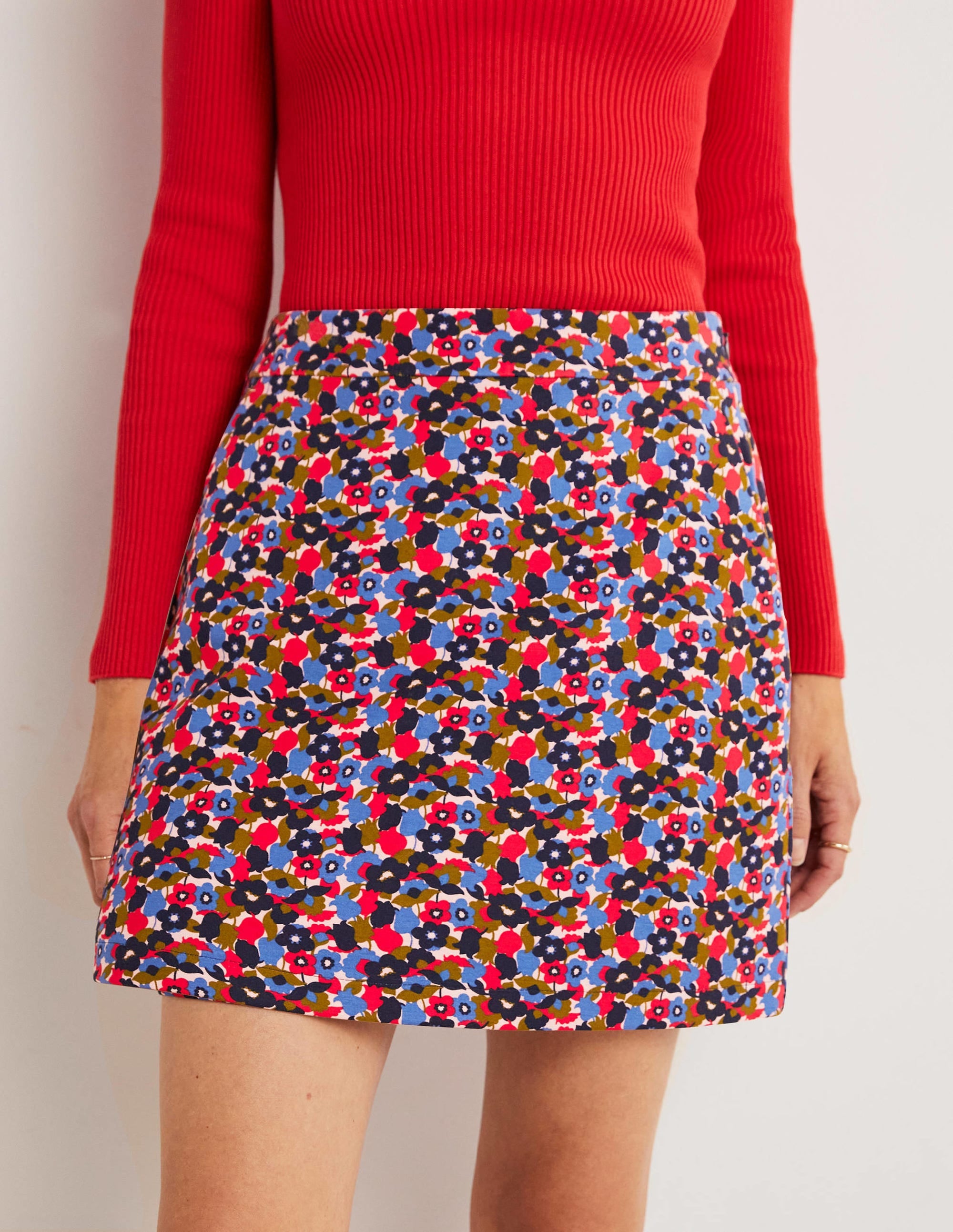  Ponte A-line Mini Skirt-Multi, Tulip Cluster、mySite、ashleygrahame
