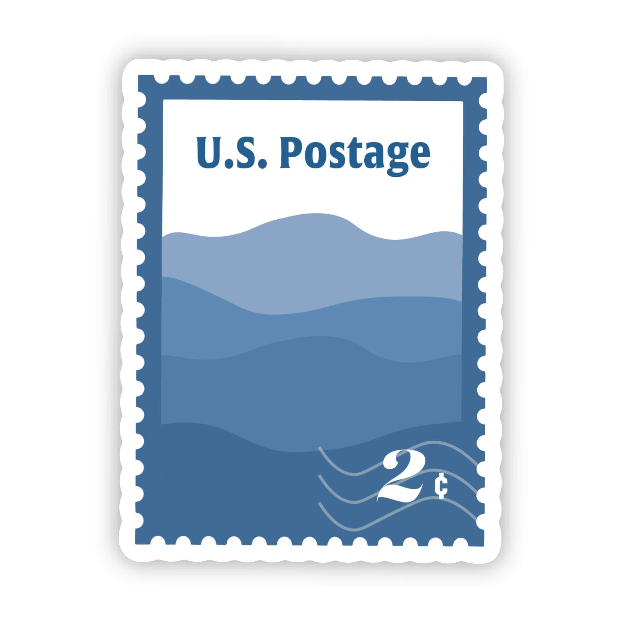  Blue US Postage Stamp Sticker、mySite、elrpsem3k