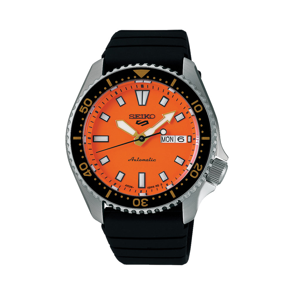  SRPL89 Seiko 5 SKX 42.5mm - Orange on Rubber Strap