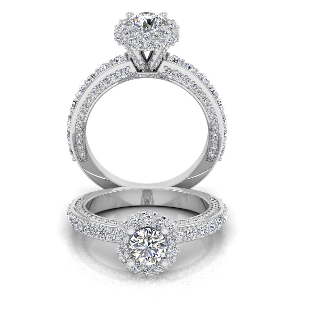 Petite Round Moissanite Halo Engagement Ring、mySite、hinf8tx79