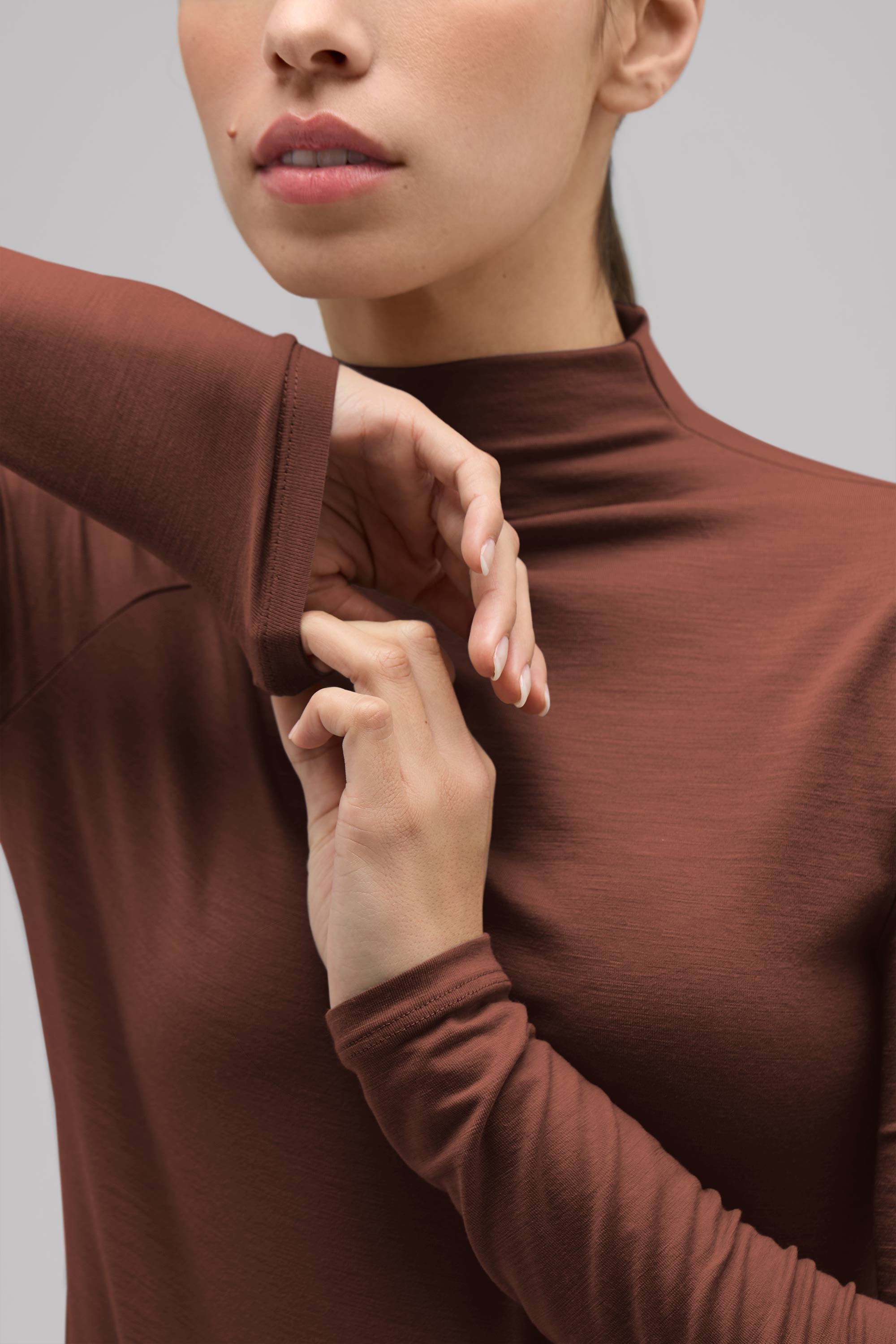 Women's Merino Mock Neck Top、mySite、noshort