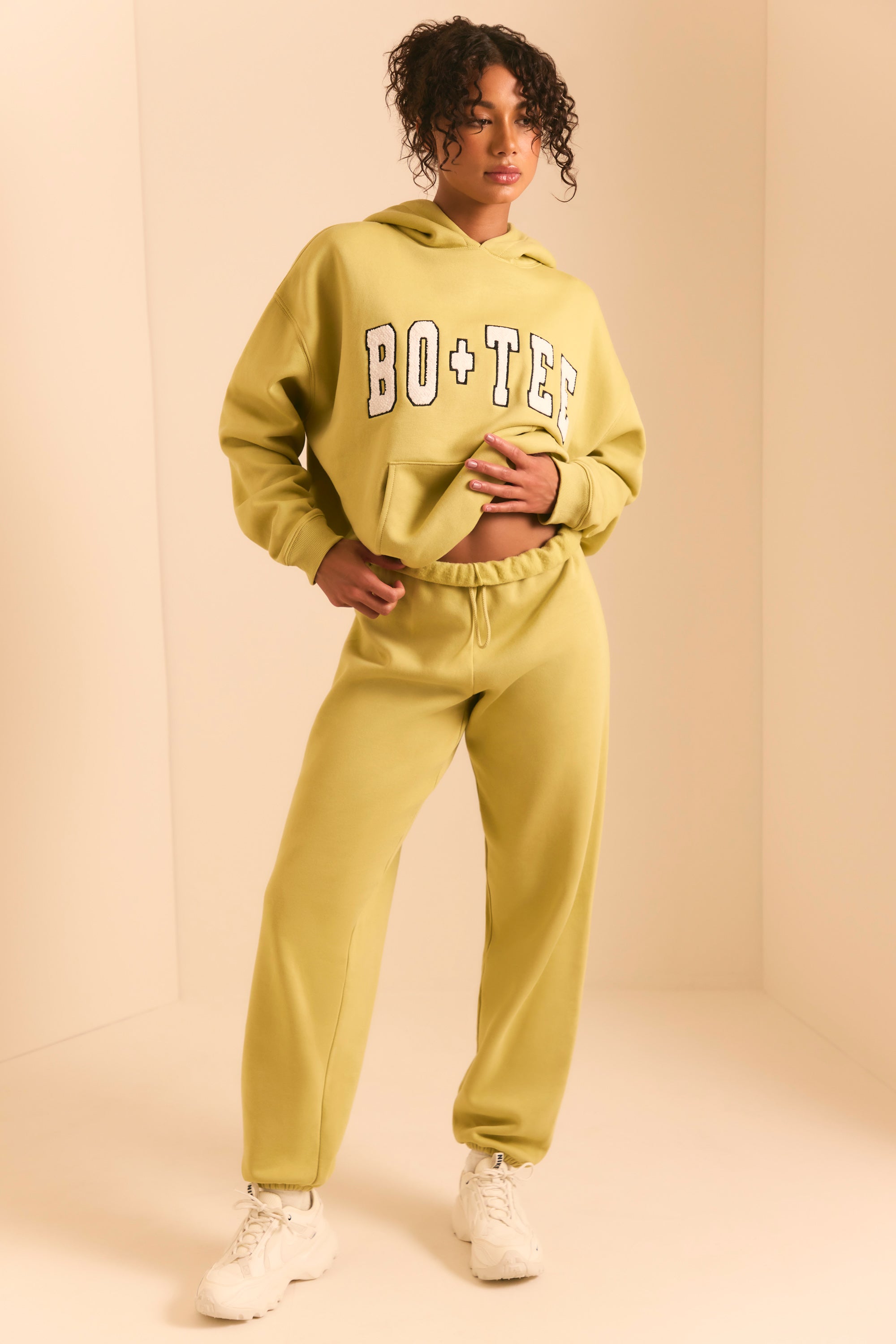 Relaxed Fit Joggers in Matcha Green、mySite、solidvoid