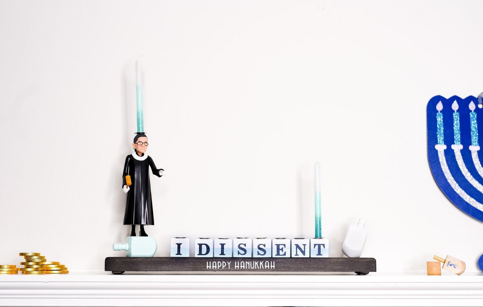 RBG I Dissent Ruth Bader Ginsburg Menorah - Candle or Oil、mySite、topwebapps