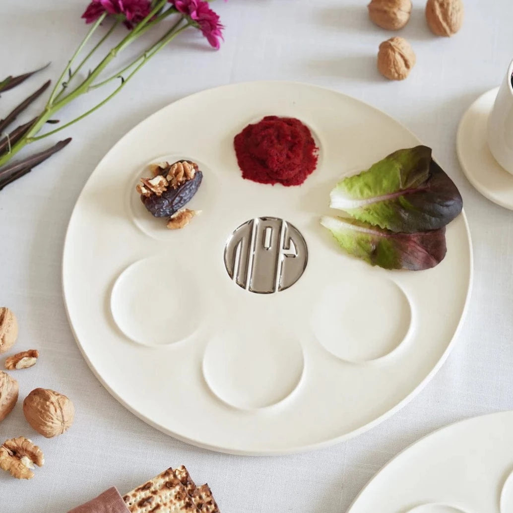 Modern Ceramic Seder Plate - Silver、mySite、topwebapps