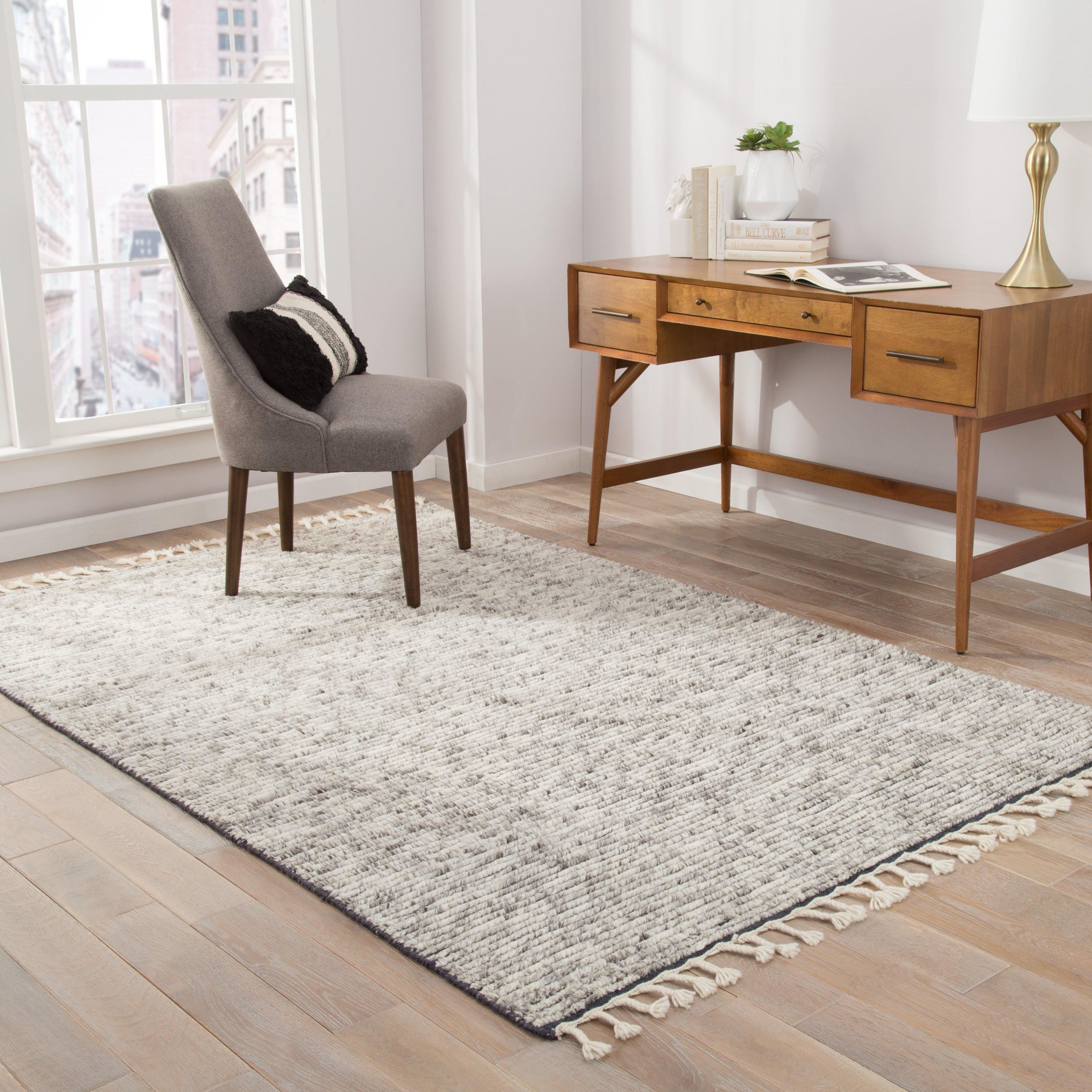 Alpine Hand-Knotted Striped White Gray Area Rug、mySite、gigharbornorthrealestate