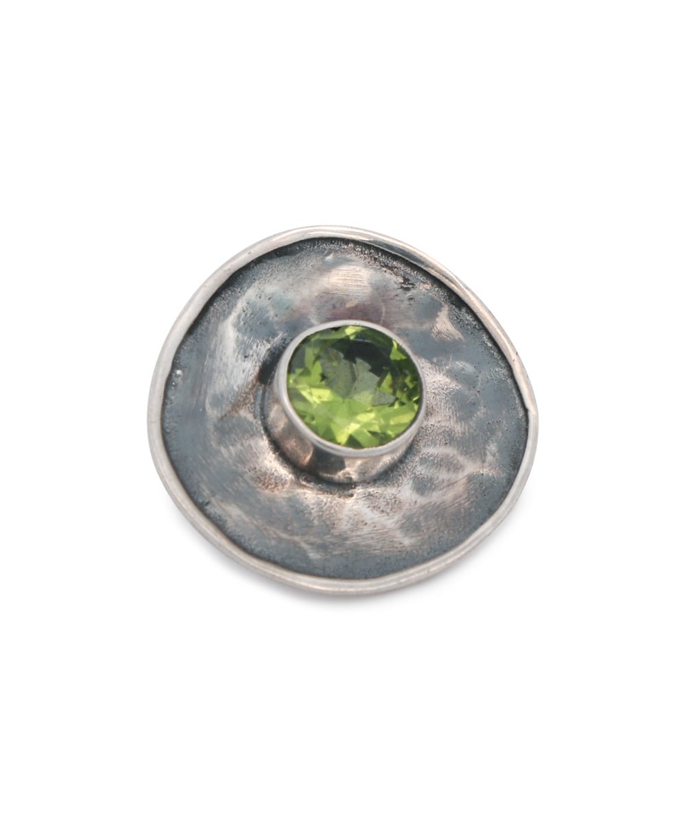 Oxidized Sterling Silver Peridot Circle Pendant、mySite、topwebapps