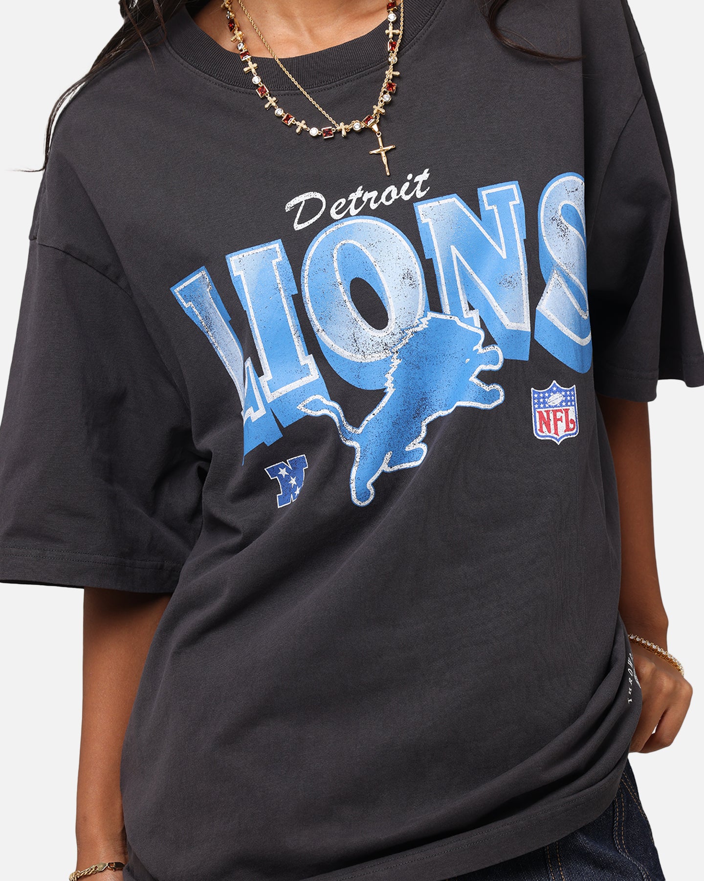 Mitchell & Ness Detroit Lions Arch T-Shirt Faded Black、mySite、zt4zffjzw